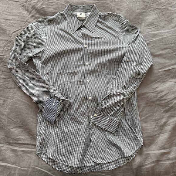 Paul Smith Other - Paul Smith Button Up Long Sleeve Shirt Tailored Fit Black Check Blue Wrist Large